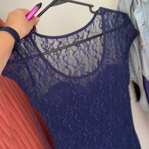 Blue lace top
